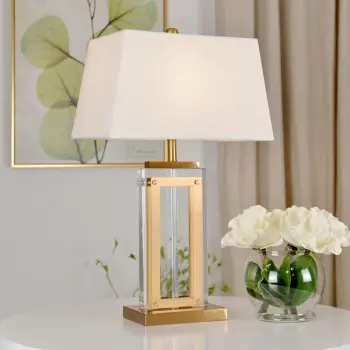 Modern Luxury Blown Glass Table Lamp for Bedside and Living Room Decor