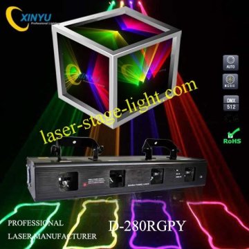 D-280rgp Four Lens Rgp Color Beam 120mw*2 650nm Wavelength Red Laser Stage Light For Party