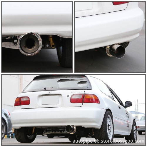 Honda Civic EH2/EH3 3 Door Hatchback Stainless Catback Exhaust Muffler 4.5 Inch Tip