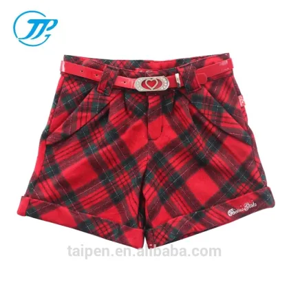 2016 Autumn Korean Kids Girls Shorts Red 100% Cotton Shorts Wear For Children Girls