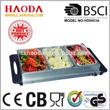 3 Tray Pan Buffet server and warming tray ,Party food warmer,stainless steel for cartering equipment