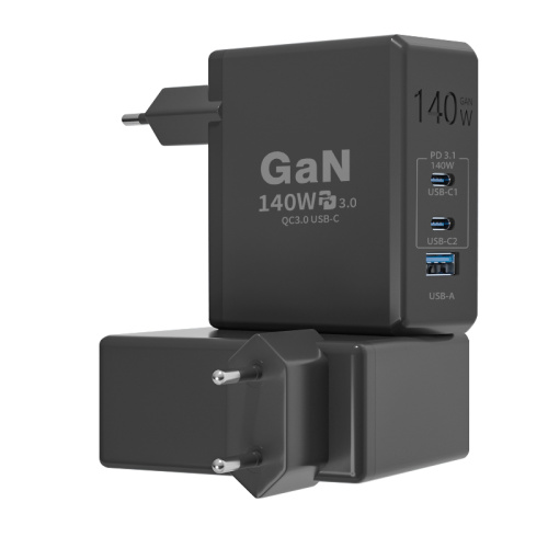 Hot Selling 140w 3 Ports Gan Type-c Charger Laptop Quick Charge Usb-c Pd Qc3.0 Wall Charger for phone for laptop