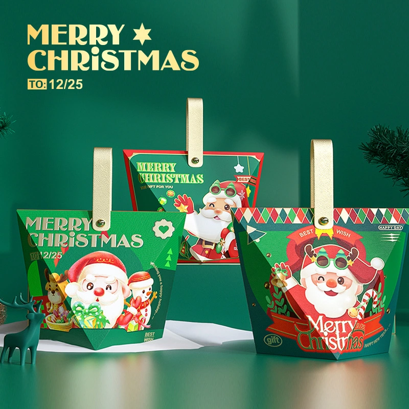 Gift Christmas Packing Bags Kraft Paper Coated Paper Offset Printing Candy Bag