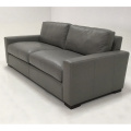 Double solid color leather sofa