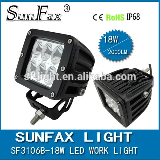 Factory direct! Truck agricultural and heavy duty trucks led work light, 18w led pods work light meet IP68 Standard