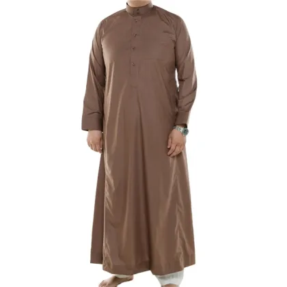 Cotton Color Garnet Red Men Kaftan Thobe