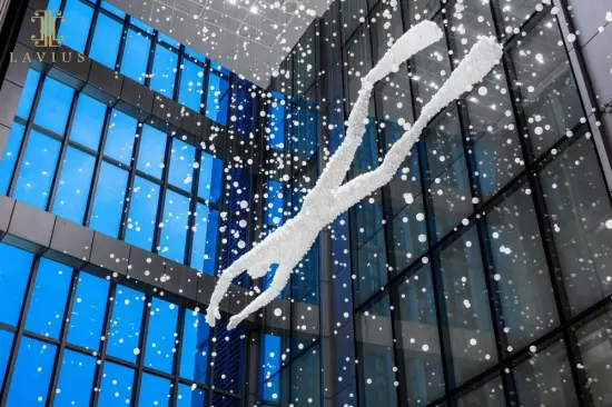 Huge foyer high modern hanging chandelier