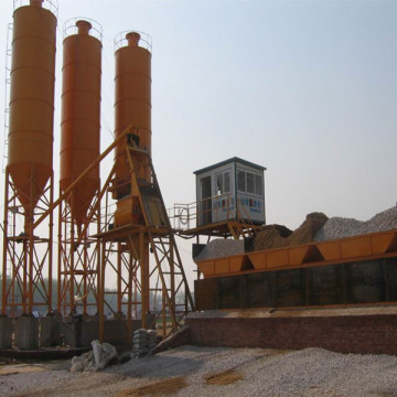 concrete producing line HZS50 with professional engineers service on-site for clients