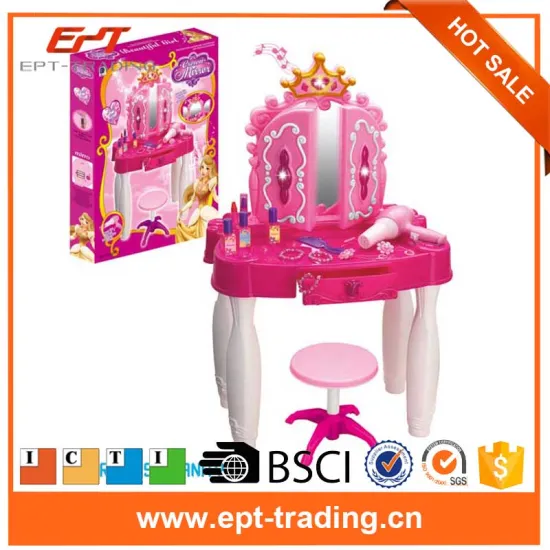 Lovely Design Girls Makeup Dresser Table Plastic Makeup Toy