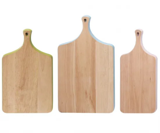 Rubber wood paddle board with handle