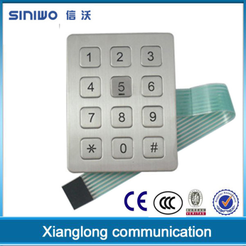 Hot Sale Selfterminal Kiosk Keypad 12 Keys Rugged Numeric Keypad Usb