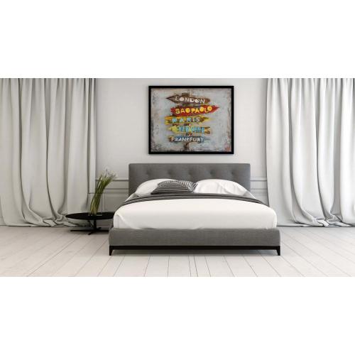 Road Direction Sign World at Your Feet Metal Art