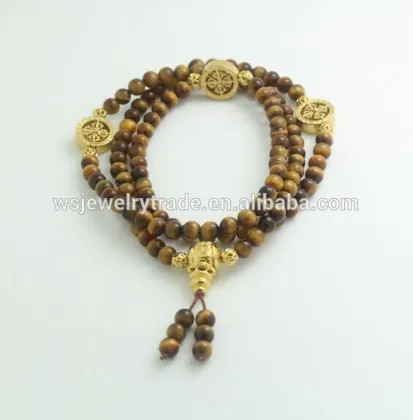 24K Gold Plated Copper108 Malas Bracelet Jewelry Factory Wholesale
