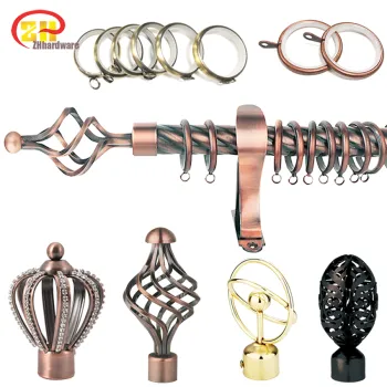 Crystal /16/19mm glass curtain rod finials