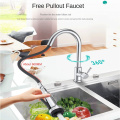 Household stainless steel pull down kitchen faucet