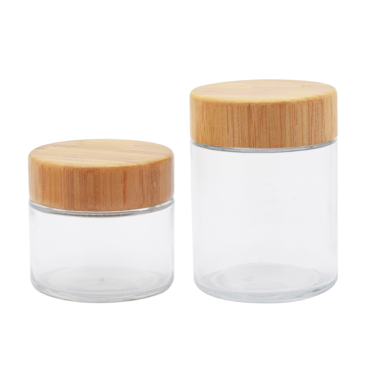 Glass bottle with bamboo lid supplier