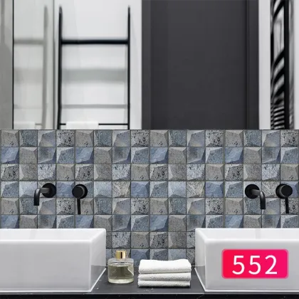 3D Wall Tile Stickers - Simple Waterproof Self-Adhesive Vinyl Wallpaper