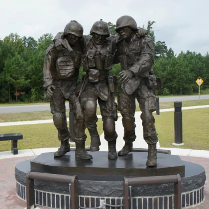 outdoor decoration bronze foundry sculpture 4 foot army solider statues