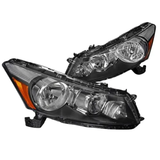 Auto Lighting System Car Front Headlight Halogen Black Housing For Honda Accord 2008
