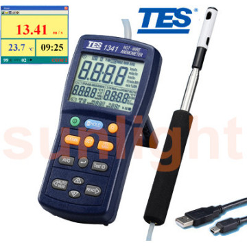 TES-1341 Hot Wire Anemometer with USB Datalogger
