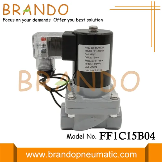 1/2'' DN15 Anti Corrosion Resistant CPVC Solenoid Valve