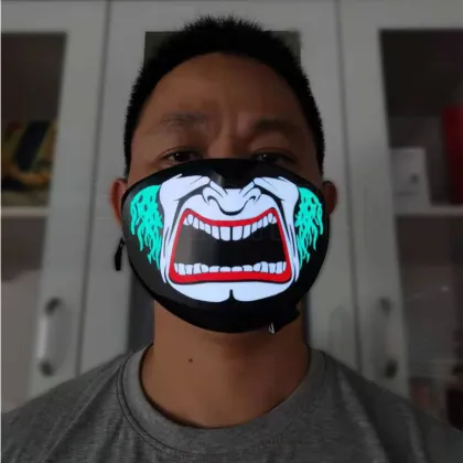 Christmas Ball Party: LED Voice-Controlled Luminous Mask for Night Cycling