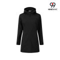 Giacca softshell lunga con cappuccio resistente alla doccia da donna