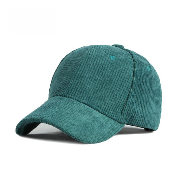 Embroidered Corduroy Baseball Hat - Simple Solid Color Winter Warm Cap