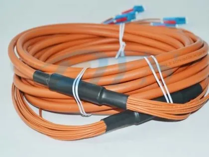 Orange Optical Fiber Patch Cord , Pre-terminated Fibre Optic Cable Lc