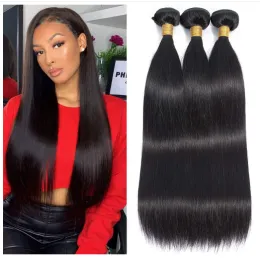 Virgin Straight Human Hair Bundles12Inch100% Unprocessed 1B Color Virgin Straight Hair Double Wefts10A Straight Hair Extensions