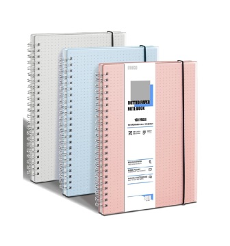 PP Plastic Waterproof Cover Notebooks A4/A5 Spiral Ruled Lined Graph Dotted Notebooks with Transparent Cover