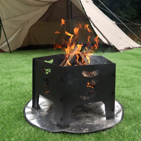 Triple Layer Heat Reflective 28\" Round Fire Pit Mat: Your Solution for a Safe and Stylish Outdoor Fire Feature