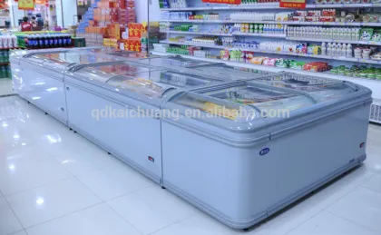 island freezer with glass cover for beef