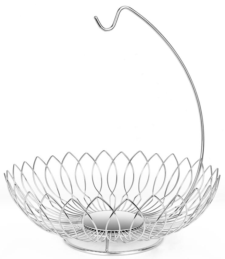 Stainless steel leaf shape fruit basket with hook