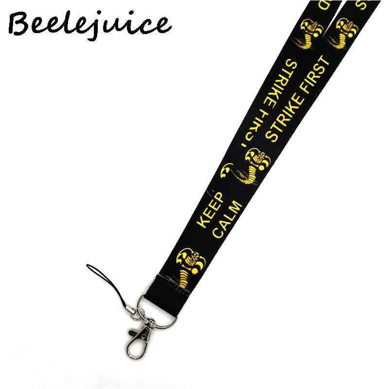 Cobra kai snake letters movie 90s vintage Neck Strap Lanyards ID badge card holder keychain Mobile Phone Strap Gifts decorations