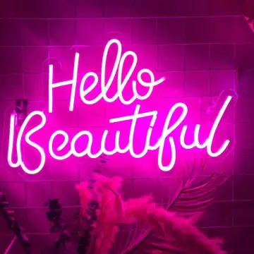 Personalized LED Logo and UV Print Company Wall Decor: Customizable 'Hello Gorgeous' Neon Sign