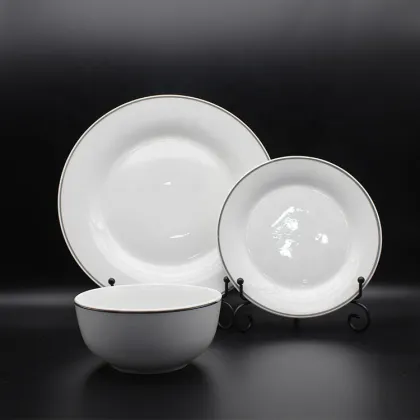 Luxurious Dinnerware Set New Bone Porcelain White Tableware