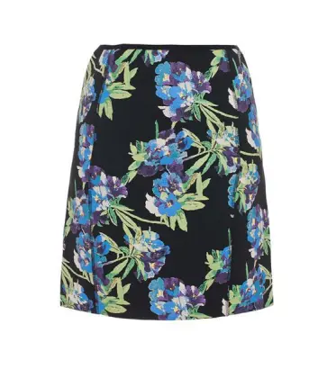 sweet floral printed elastic fabric flounce skirt
