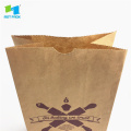 Recykling Fast Food Flat Brown Kraft Paper torebki