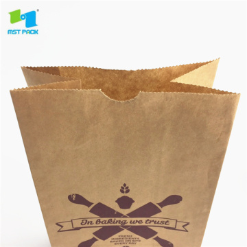 Recycled Fast Food Flat Brown Kraft Paper Bags