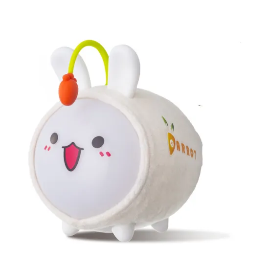 MOE Rabbit Fabric Night Light: Plush Doll Clap Lamp for Children's Bedrooms