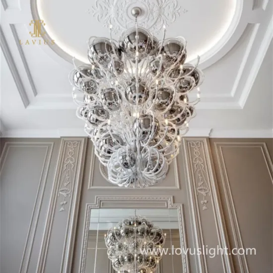 Large metal round sphere shape chandelier hotel chandelier villa living room chandelier