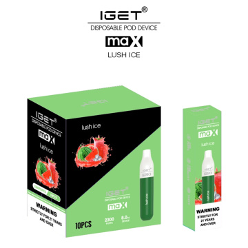 새로운 Iget Max 2300puffs 일회용 vape