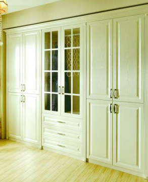 White Oak Wood Door Tall Storage Cabinet (Br p-1197)
