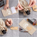 Reusable coarse hemp linen twine wine gift bag