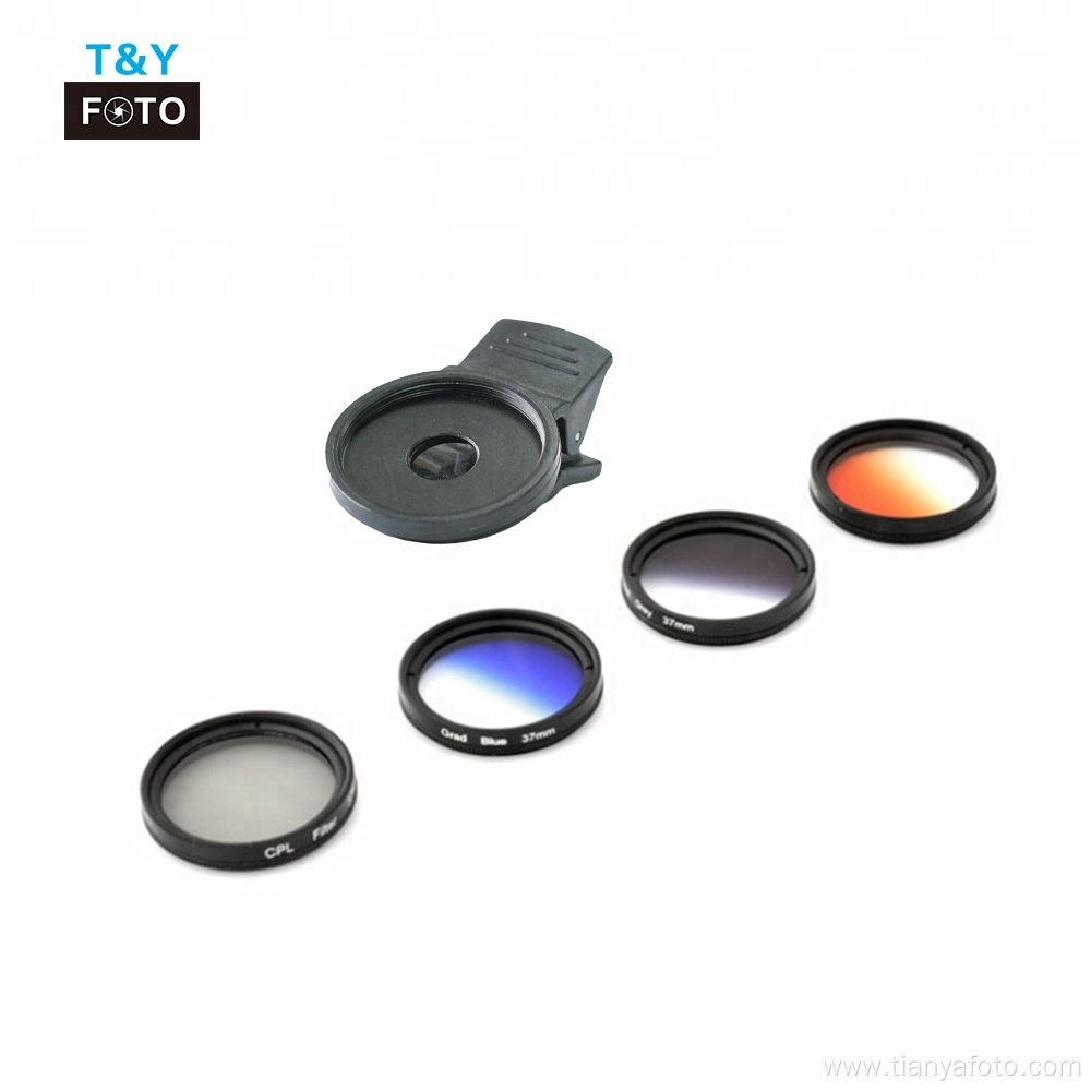 37MM Cell Phone Lens gradual color Filter suit