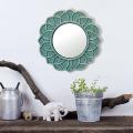 Floral Ceramic Accent Wall Mirror