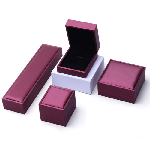 Custom Luxury Velvet Purple PU Leather Jewelry Box