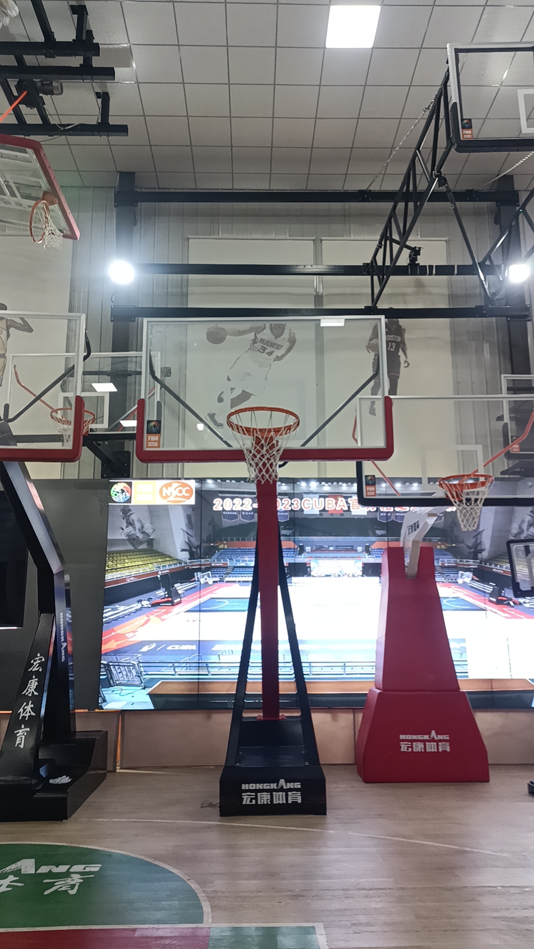 Movable basketball hoop stands