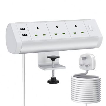 UK Gniazda energetyczne z USB - Zacisk na biurku Multi -Outlets Stikkontakt Office Desktop Wyjmowany wylot zasilania